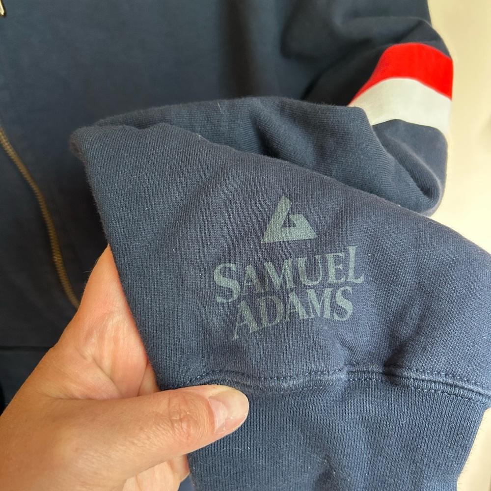 American Giant Navy Zip-Up Hoodie with Samuel Adams Co-Lab. Rare. - Picture 2 of 6